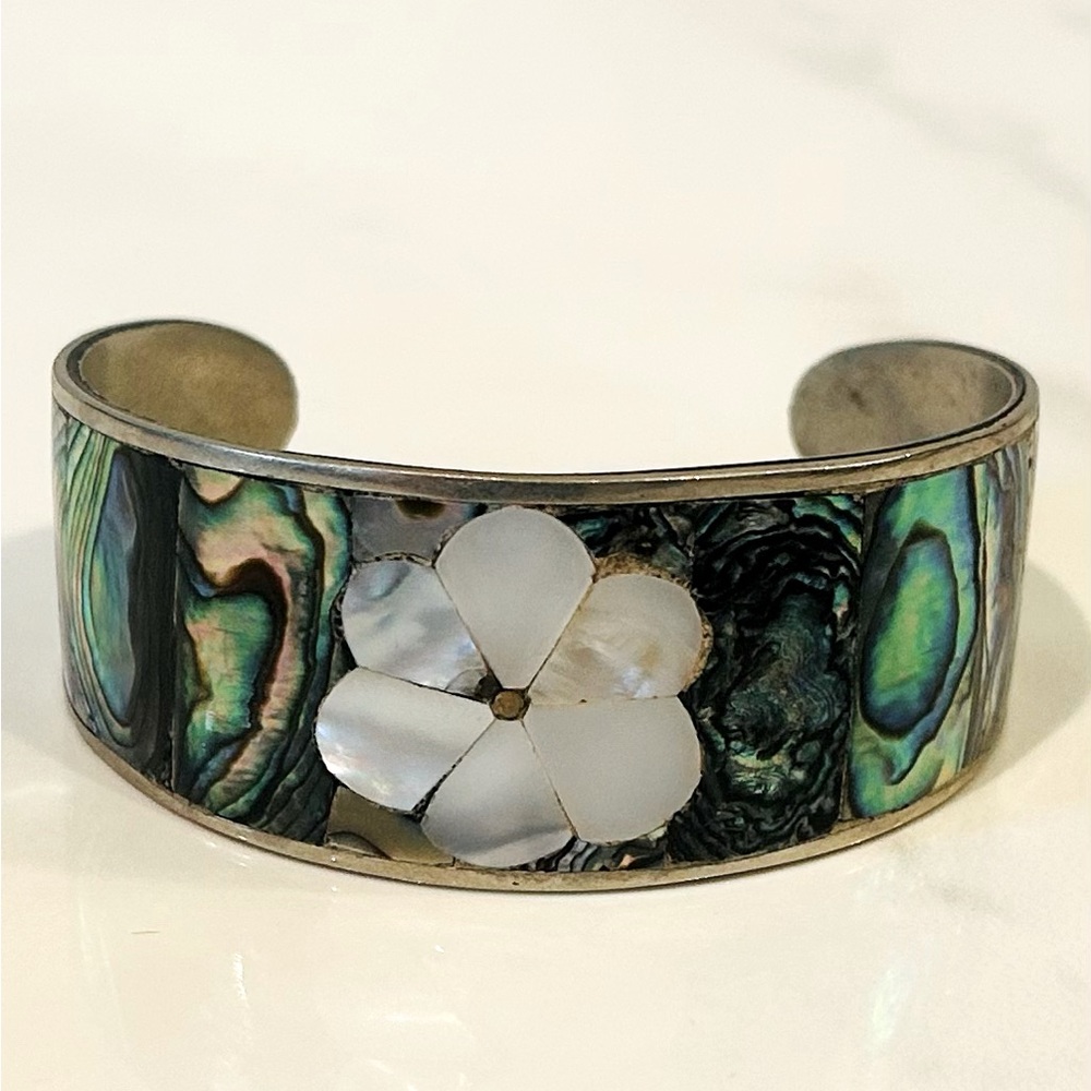 Silver & Shell Bracelet from Mexico